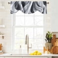 thumbnail image 4 of Tie Up Valances for Windows, Modern Sea Waves Adjustable Valance Curtains Window Treatment for Living Room, Grey White Texture Abstract Texture Rod Pocket Kitchen Curtains & Drapes 54x18 Inch, 4 of 9