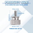 thumbnail image 2 of 6 Pcs M3*0.5 Knurled Thumb Screw Computer Case Threaded Hand Tighten Screws for PC Case, Gray, 2 of 7