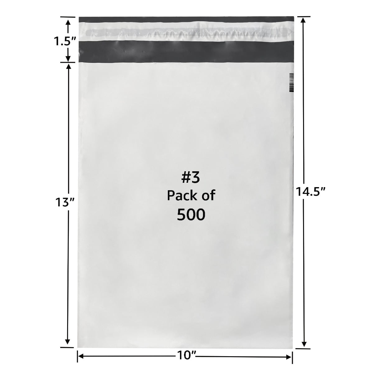 StarBoxes 500 Poly Mailers Bags per Pack 10 x 13" - #3 Pouches Envelopes White Self-Sealing