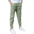 thumbnail image 5 of OSOLU Boys Pants Elastic Waist Side Pockets Jogger Kids Daily Casual Trousers Green, 5 of 8