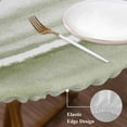 thumbnail image 3 of Sage Green Stripes Round Tablecloth, Fitted Table Cover with Elastic for 55"-60" Round Tables, Watercolor Gradient Abstract Striped Table Cloth Outdoor Indoor Dinning Party Waterproof Tablecloths, 3 of 7