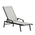 thumbnail image 2 of BizChair Adjustable Chaise Lounge Chair, Outdoor Five-Position Recliner, All Weather, Black/Gray, 2 of 12