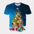 thumbnail image 1 of Camiseta de manga corta con cuello redondo para hombre y mujer, camisa informal con estampado 3D de Hip Hop, tendencia festiva de Carnaval y Navidad, Feliz Año Nuevo, 1 of 4