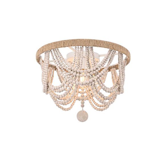 Living District Jolie 16" Beaded Flush Mount in Antique White