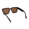 thumbnail image 4 of Rubberized Soft Matte Luxury Thick Horn Rim Mobster Sunglasses All Brown, 4 of 4