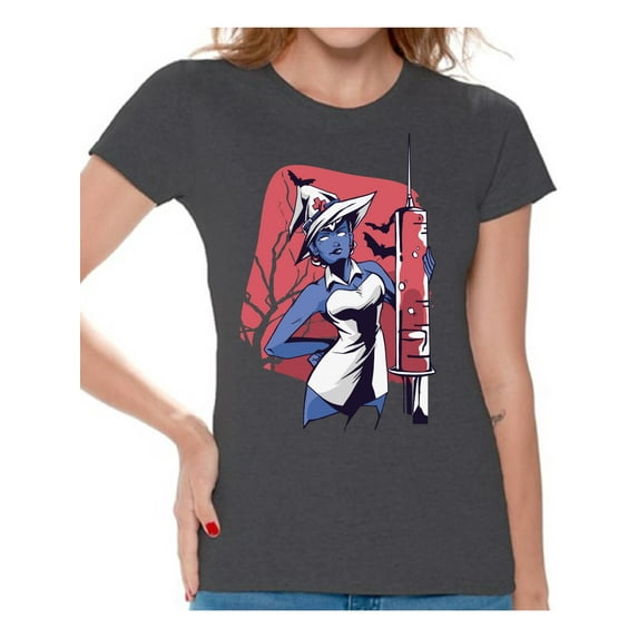 Awkward Styles Halloween T-Shirt Witch Nurse Shirts for Women