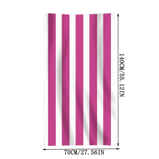 Dry Striped Beach Towel Microfiber Sand-Free Oversized Towel Soft Absorbent Cabana Stripe Pool Towel For Adults Travel Swimming Camping