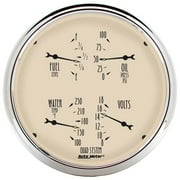 Autometer 1810 Antique Beige Quad Gauge, 5", 240 Ohm Empty-33 Ohm Full, Electric