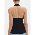 thumbnail image 6 of Biezeib Women's Knit Halter Tank Tops Solid Color Ribbed Backless Split Hem Slim Vest Streetwear, 6 of 6