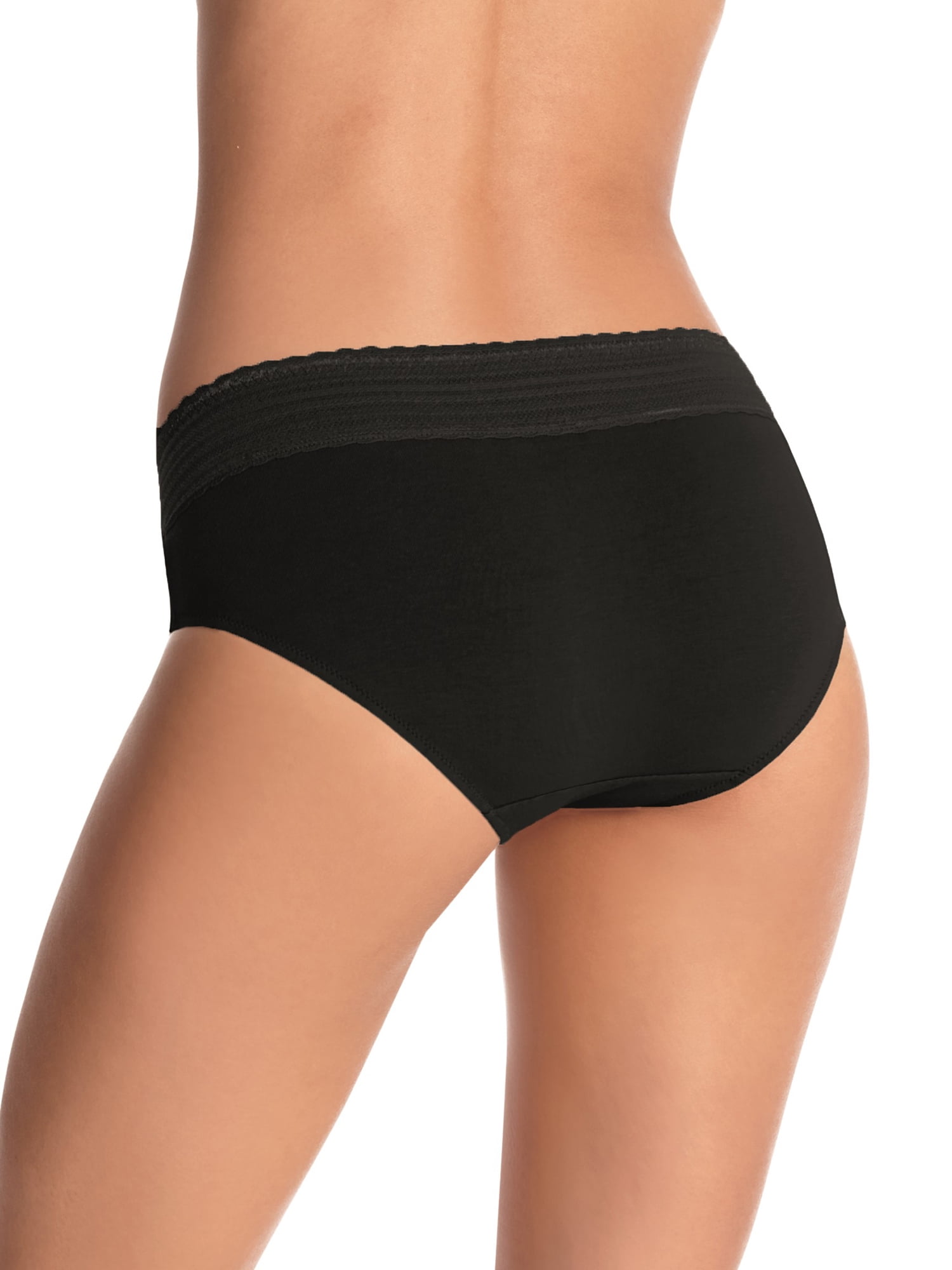 Warner's Women's No Muffin Top No Pinching Hipster Panty with Lace 4-Pack  (2 Beige/Black Dots/Black, S (5)) 