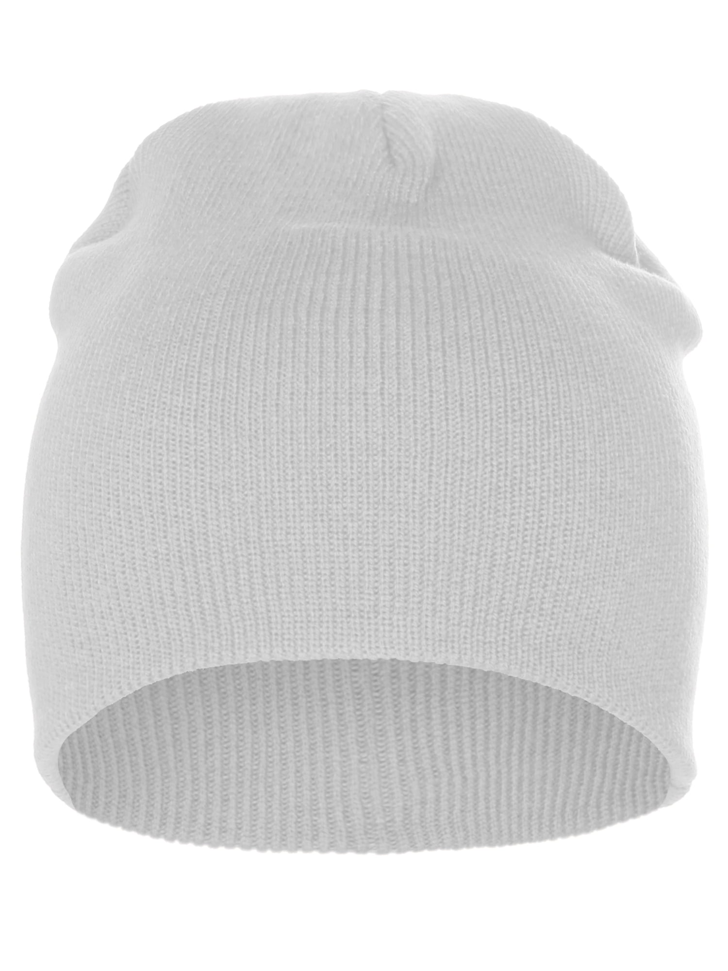 100% Pure Brushed Cashmere Beanie Skullies Cap Soft Lightweight Winter Hat I&W Hatgear Classic Cuffless Beanie, Solid White Winter Knit  main image 2