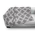 thumbnail image 3 of Grey and White Soft Flannel Fleece Throw Blanket, Damask Geometric Middle Eastern Effects Design Print, Cozy Plush for Indoor and Outdoor Use, 70" x 90", Dimgrey White, by Ambesonne, 3 of 6