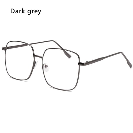 Fashion Square Metal Frame Radiation Protection Computer Gaming Eyewear Resin Lens Anti Blue Ray Glasses Optical Spectacle Frames DARK GREY
