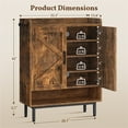 thumbnail image 6 of Yaheetech 5 Tier Country Style Shoe Cabinet with Barn Inspired Doors, Rustic Brown, 6 of 7