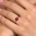 thumbnail image 4 of Gem Stone King 18K Rose Gold Plated Silver Red Garnet and Pink Tourmaline Engagement Ring for Women | 1.17 Cttw | Oval 7X5MM | Gemstone January Birthstone | Size 5, 4 of 6