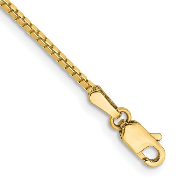 Primal Gold 14 Karat Yellow Gold 1.3mm Box Chain Anklet