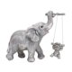 thumbnail image 4 of Estatua de elefante madre e hijo jugando en un columpio, colección de figuras de animales únicas Plata, 4 of 9