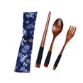 thumbnail image 7 of Cutlery Set, Portable Travel Chinese Style Wood Chopsticks Spoon Fork with Storage Pouch Cloth Bag Kitchen Cooking Tools for Outdoor Travel, 7 of 7