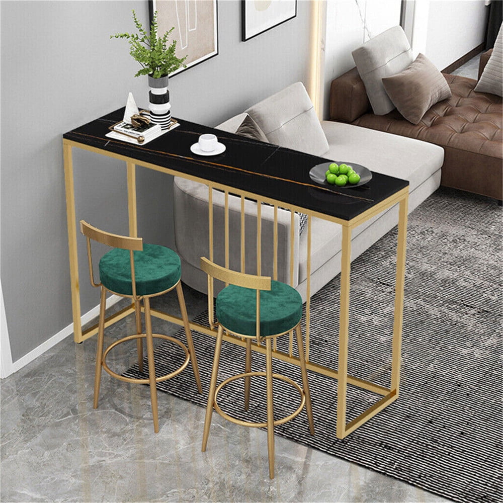Wisfor Sintered Stone Console Table Slim Narrow Hallway Tablefor Living Room Entryway,Black 39.4x11.8x30.9in