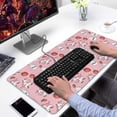 thumbnail image 2 of Long Mouse Pads for Desk,Pink Cow Milk Strawberry Pattern Desk Mats on Top Of Desks, Desk Mouse Pad Extra Large with 3mm Non-Slip Base and Stitched Edge for Gaming,Office,Work,Home 31.5"x15.7", 2 of 6
