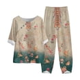 thumbnail image 1 of Puntoco Traje De Verano Para Mujer Moda Manga Corta Pantalones De Color Sólido Traje Casual De Dos Piezas Liquidación Puntoco Puntoco-4534, 1 of 3