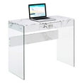 thumbnail image 2 of Convenience Concepts SoHo Glass Desk, 36", White Marble, 2 of 5