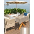 thumbnail image 5 of Outdoor Tablecloth with Umbrella Hole for Patio/Picnic/Party/Camping, Beige Ombre Striped Waterproof Table Cloth Rectangle Table Cover Washable, Beige Gradient Farmhouse Abstract Art (54"x 80"), 5 of 9