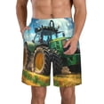 thumbnail image 1 of Balery Green Tractor Field Traje de Baño Estilo Hawaiano para Hombre, Shorts de Secado Rápido con Bolsillos-Medium, 1 of 6
