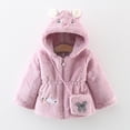 thumbnail image 3 of Gibobby Chamarra de forro polar para niños y niñasRecién Nacido Bebé niñas Chaqueta Con De Animados Orejas De Con Capucha Ropa De Abrigo Con Cremallera A(Morado, 9-12 Meses), 3 of 5