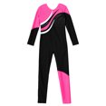 thumbnail image 3 of CHICTRY Kids Girls Solid Color Long Sleeve Ballet Dance Leotard Gymnastics Unitard Biketard,Sizes 5-12 Hot Pink-A 14, 3 of 5