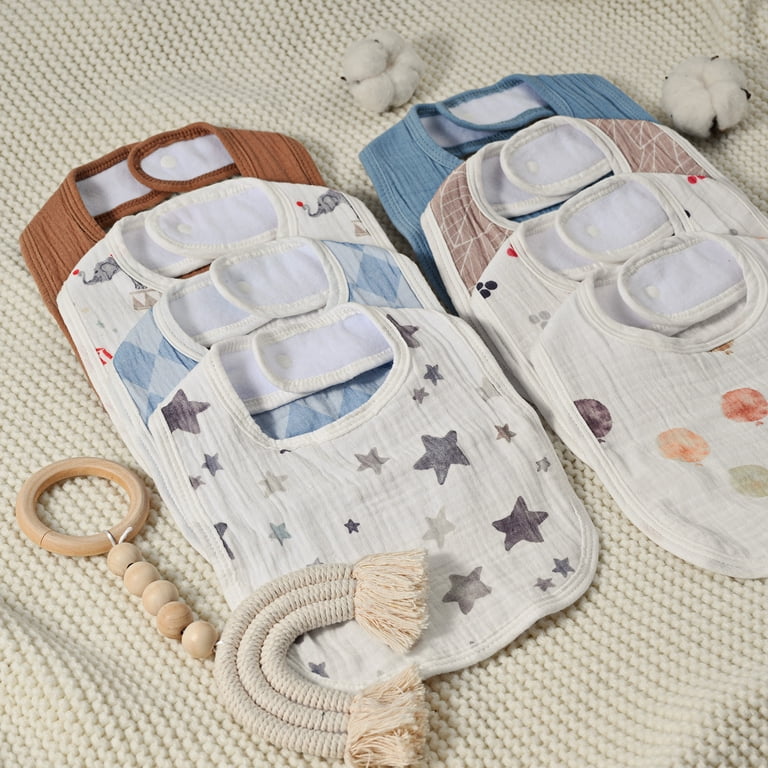 Gllquen Baby Muslin Cotton Drool Bibs 8 Pack, Circus photo 5