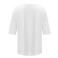 thumbnail image 5 of Charella Half Sleeve Tops for Women Loose Fit Crewneck Shirts 2024 Solid Color Womens Blouse,White,XXXL, 5 of 5