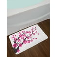 thumbnail image 2 of Cherry Blossom Bath Mat, Digital Cartoon Image of Floral Sakura Tree Illustration, Plush Bathroom Decor Mat with Non Slip Backing, 29.5" X 17.5", Charcoal Grey Pink, by Ambesonne, 2 of 2