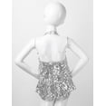 thumbnail image 4 of RUNQHUI Kids Girls Sequins Halter Neck Leotard Dance Dress Latin Jazz Salsa Samba Rumba Dance Costume Silver 6, 4 of 7