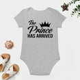 thumbnail image 4 of The Prince Has Arrived - Baby Clothes - Funny Newborn Bodysuit Outfits for Boys Gray-style-1 18months, 4 of 7