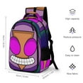 thumbnail image 2 of Invader Zim School Bag Laptop Backpack Bookbag Satchel Multipurpose Large Capacity Daypack Adjustable Travel Bag Rucksack, 2 of 6