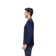 thumbnail image 4 of Zfeel Men Long Sleeve Poly T-Shirt, Pure Dry Fit High Performance Crewneck Tee, Navy, L, 4 of 5