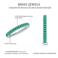 thumbnail image 5 of Rosec Jewels Certified Lab Created Emerald Eternity Ring for Women - Baguette Emerald Ring (AAAA Quality) - with Jewelry Box, 925 Sterling Silver, US 4.00, 5 of 6