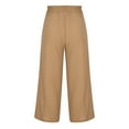 thumbnail image 5 of BLVB Womens Summer Wide Leg Capri Pants Casual Loose Cotton Linen Cropped Pants Baggy Capris Beach Lounge Trousers, 5 of 5