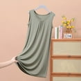 thumbnail image 2 of TYGHBN Women's Summer Sleepshirt Nightgown Comfortable Round Neck Sleeveless Home Dress Loungewear Casual Basic Sleepwear for Women Womens Pajamas Nightshirt Loose V Neck Nigh Gown Summer Sleep Gowns, 2 of 4