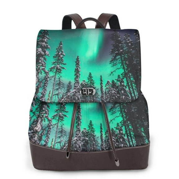 Sikiie Northern Lights 2 Women Genuine Leather Backpack Fashion Rucksack Daypack Leather Casual Travel Backpacks for Women