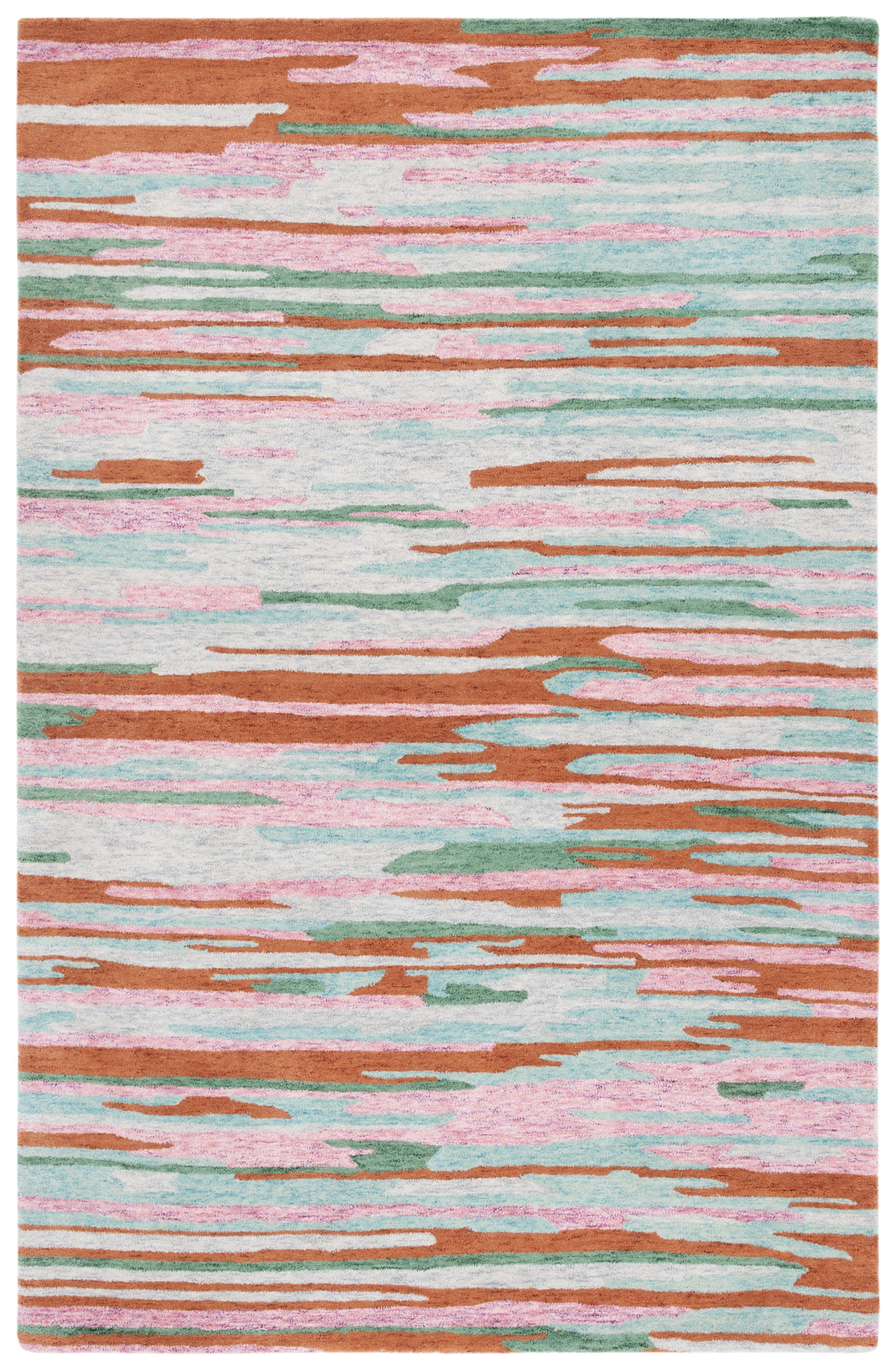 SAFAVIEH Bellagio Jannah Abstract Area Rug, Green/Pink, 5' x 8'