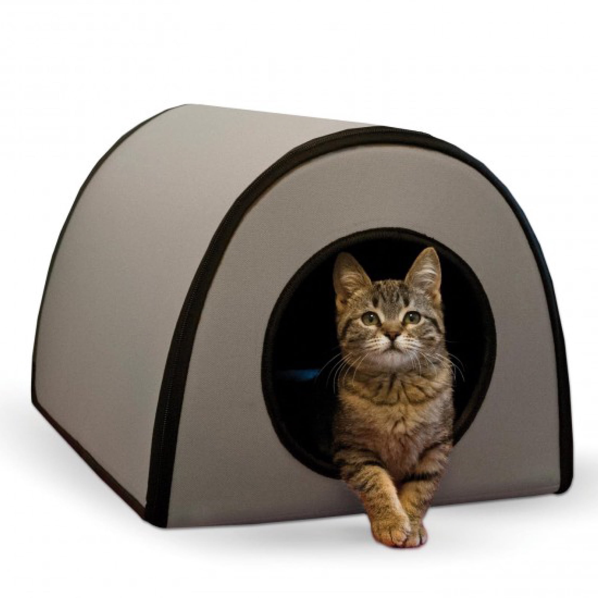 K&H Pet Products Thermo Mod Heated Cat House for Outdoors Gray 21 X 14 X 13 Inches
