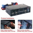 thumbnail image 1 of Hub USB 3.0 Multi-Fonction eSATA SATA Port Lecteur de Carte Interne PC Media Panneau avant Audio pour SD MS CF TF M2 MMC Cartes Mémoire, 1 of 8