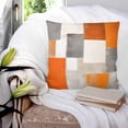 thumbnail image 3 of 24x24 Pillow Covers Set of 2, Burnt Orange Throw Pillow Covers Decorative Couch Cushion Case, Grey Modern Abstract Art Oil Painting Geometric Microfiber Square Pillowcases for Bedroom Car Living Room, 3 of 7
