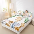thumbnail image 4 of Feelyou Dog Pug Animal Queen Sheet Sets, Cartoon Cheetah Elephant Zebra Lover Flat Sheet, Teens Kids Boys Girls Queen Fitted Sheet, Lightweight Room Decor, 4pcs, 4 of 7