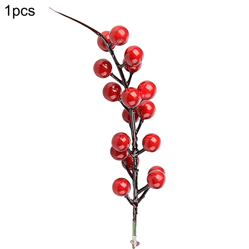 Artificial Red Berry Stems for Christmas Tree Decorations Holiday Home