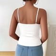 thumbnail image 5 of QASIEATN Women's Solid Color V Neck Tank Tops with Built in Bra Casual Camisole Summer Clothing Vest for Women, 5 of 6