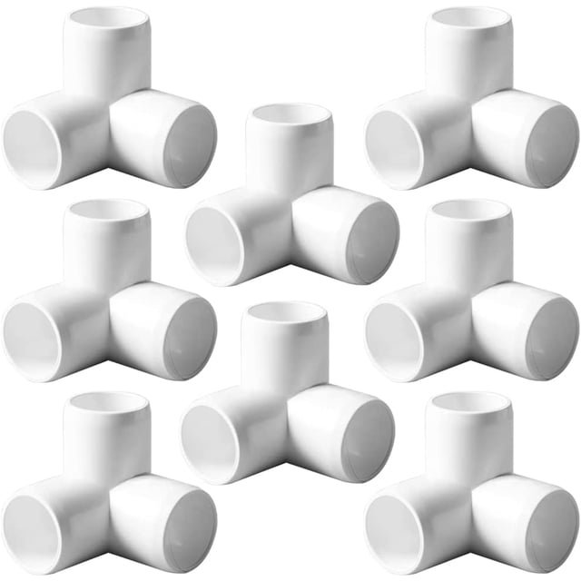 tubería en T de PVC de 3/4 ", salida lateral de codo de 90 grados de grado de muebles, accesorios de esquina de PVC para muebles de construcción (8 piezas en un paquete)