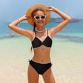 thumbnail image 5 of V Neck Drawstring Cute Girls Bikini Two Piece Swimsuits with Chest Pad for Swimming and Beach, 5 of 5